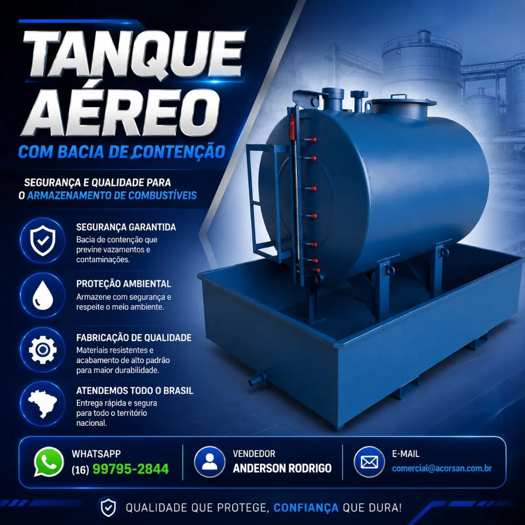 Tanque Aéreo Metálico para Indústria em Minas Gerais