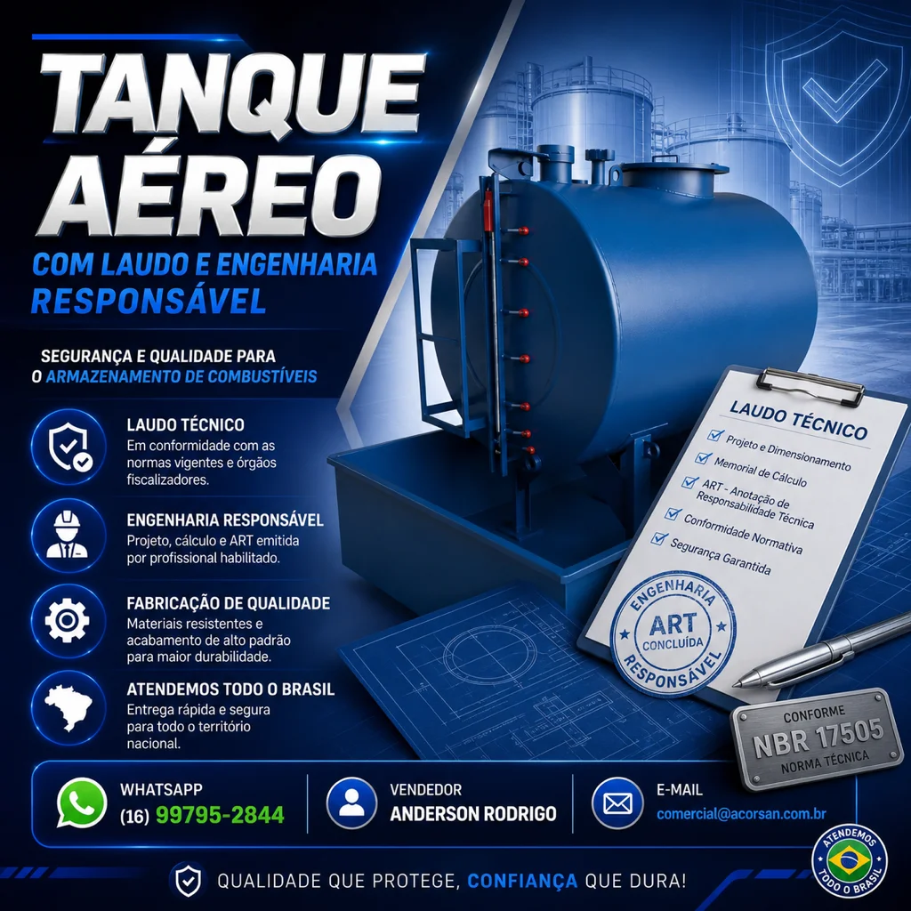 Tanque Aéreo com Laudo e Engenharia Responsável