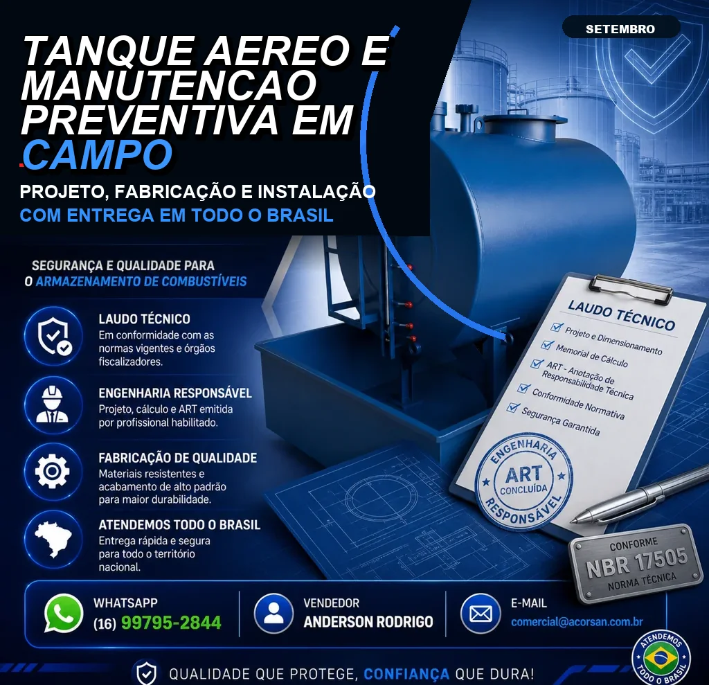 Tanque aéreo e manutenção preventiva em campo